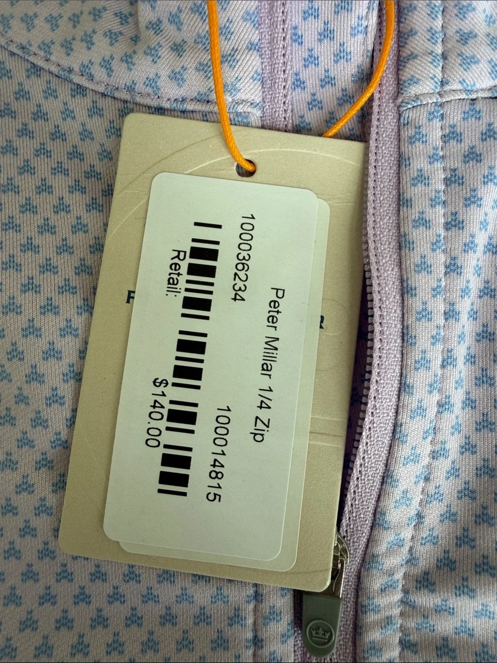 The Creek Private Club NY Peter Millar Light Pink & Blue Quarter-Zip Sweater